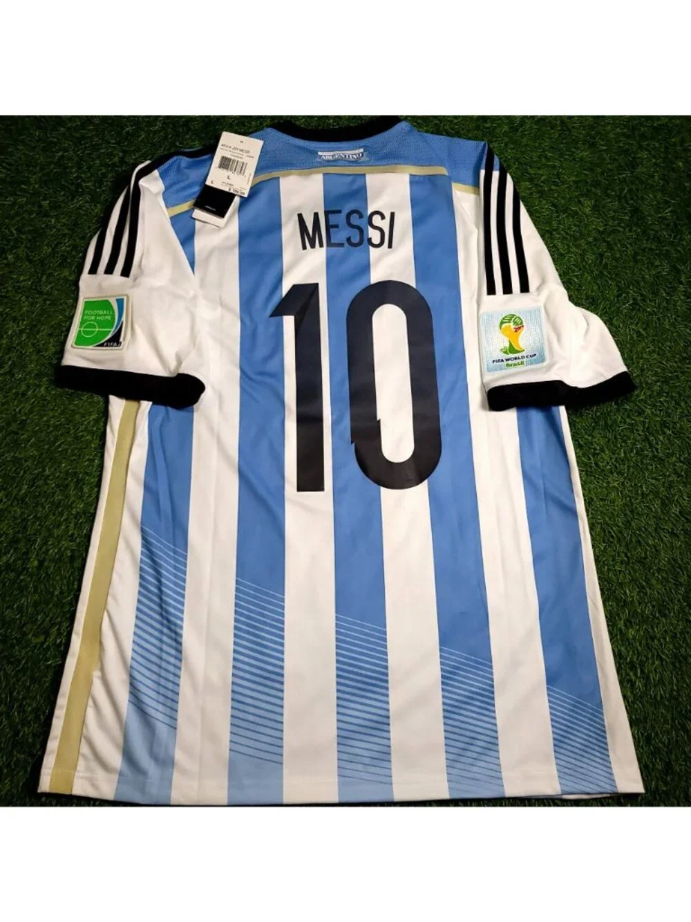 Messi Argentina 2014 WORLD CUP Soccer Jersey BNWT L SKU# G74569